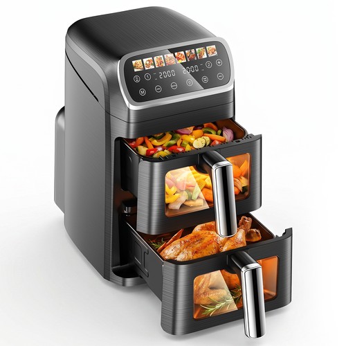 Dual air fryer 12qt 8 - dual, 12qt,